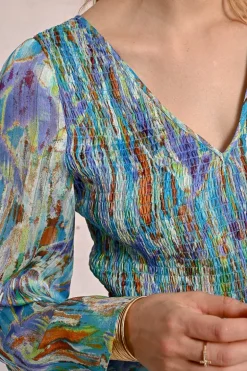 Robe longue, imprimée