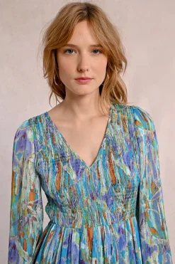 Robe longue, imprimée