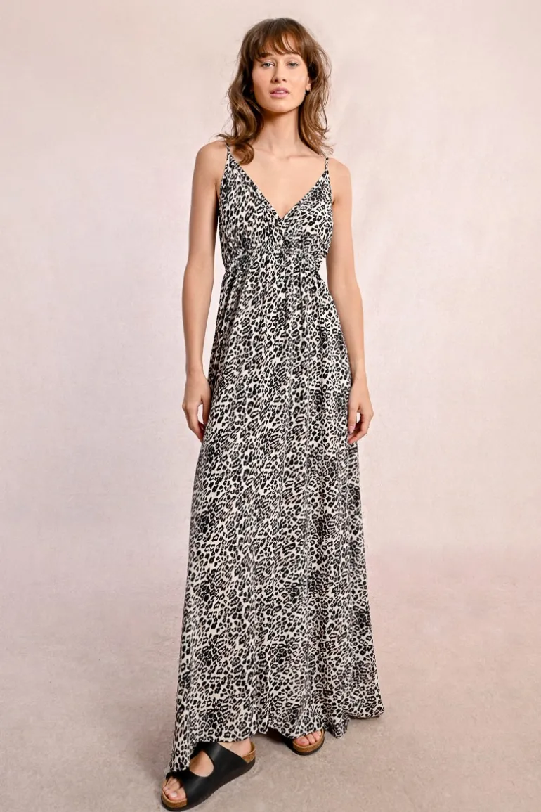 Robe longue imprimée léopard