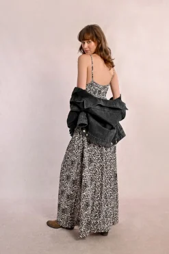 Robe longue imprimée léopard