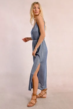 Robe longue irisée