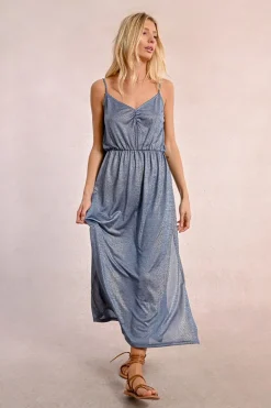 Robe longue irisée