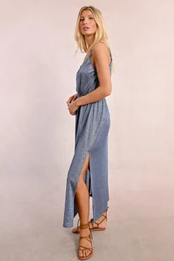 Robe longue irisée