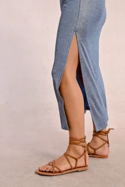 Robe longue irisée
