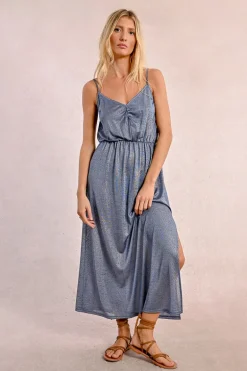 Robe longue irisée
