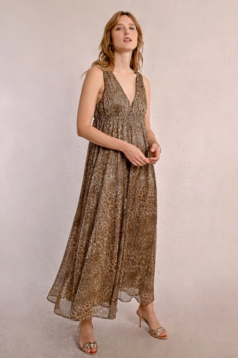 Robe longue léopard