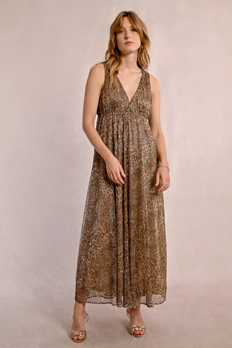 Robe longue léopard