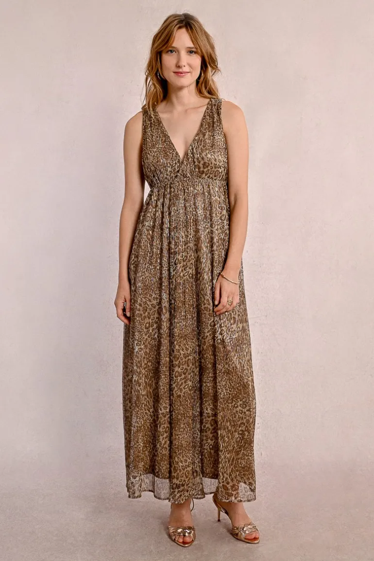 Robe longue léopard