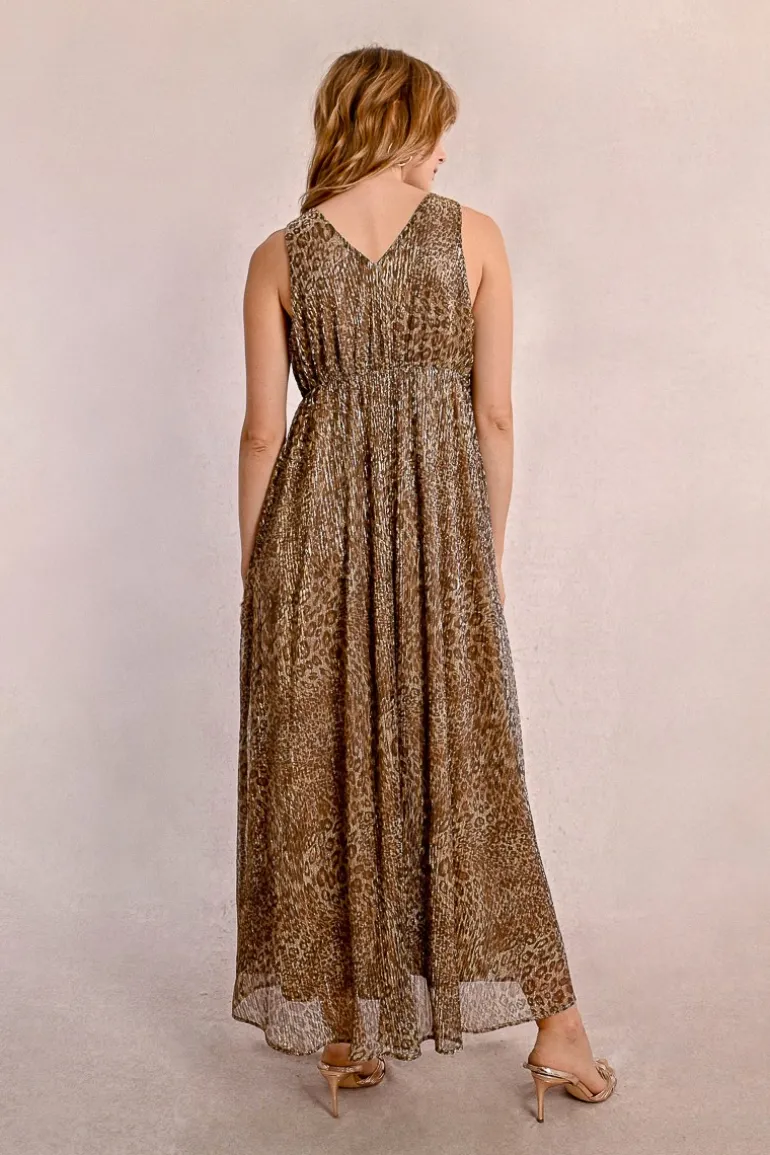 Robe longue léopard