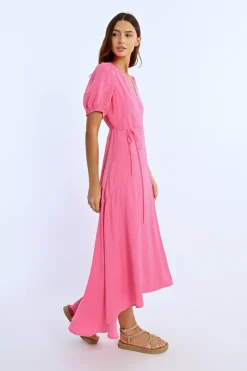 Robe longue, manches ballons