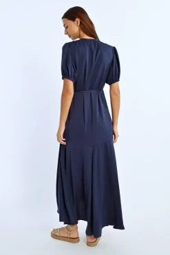 Robe longue, manches ballons