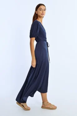 Robe longue, manches ballons