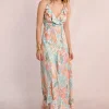 Robe longue portefeuille imprimée