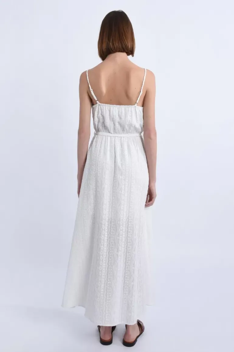 Robe longue portefeuille buste croisé