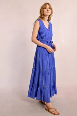 Robe longue rayée