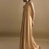 Robe longue satinée
