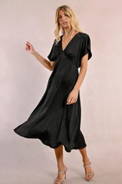 Robe longue satinée