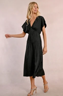 Robe longue satinée