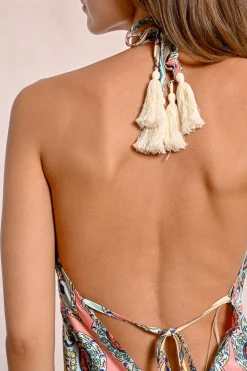 Robe longue satinée