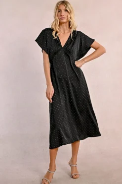 Robe longue satinée