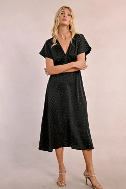 Robe longue satinée