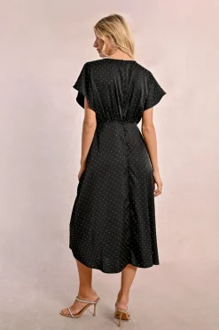 Robe longue satinée