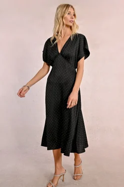Robe longue satinée