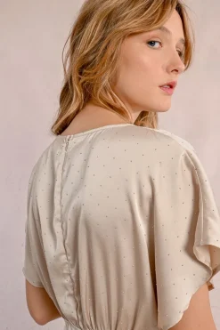 Robe longue satinée