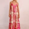 Robe longue satinée à bretelles