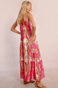 Robe longue satinée à bretelles