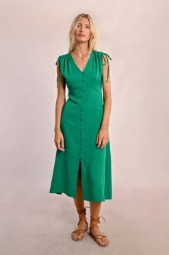 Robe mi-longue fluide