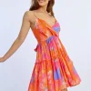 Robe plissée colorée