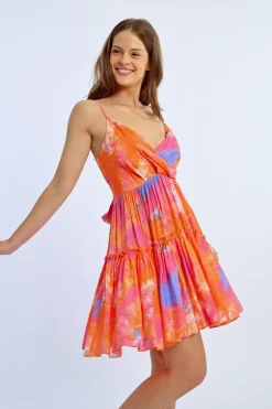 Robe plissée colorée