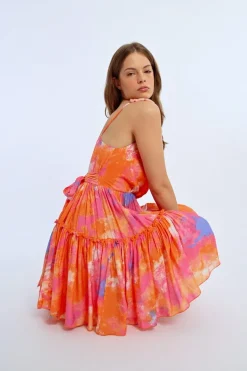 Robe plissée colorée