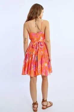 Robe plissée colorée