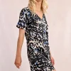 Robe t-shirt droite à imprimé