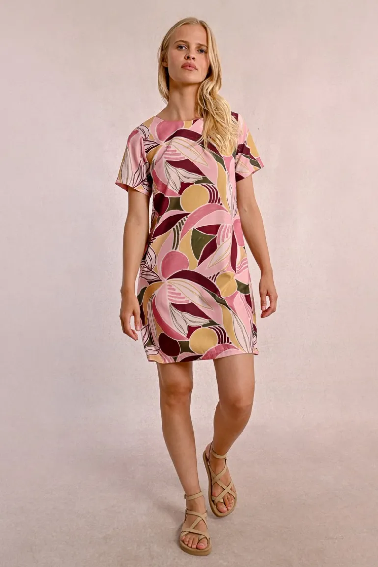 Robe t-shirt droite à imprimé