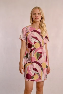 Robe t-shirt droite à imprimé