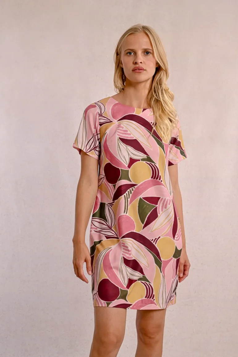 Robe t-shirt droite à imprimé