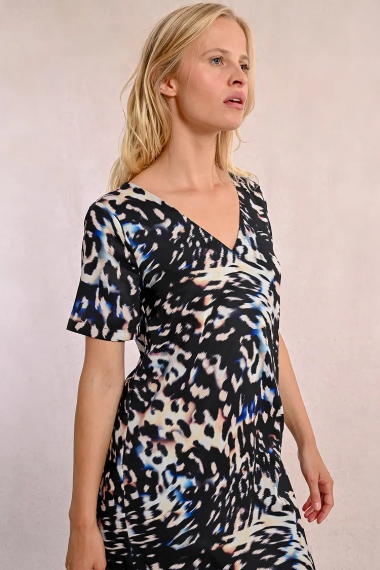 Robe t-shirt droite à imprimé
