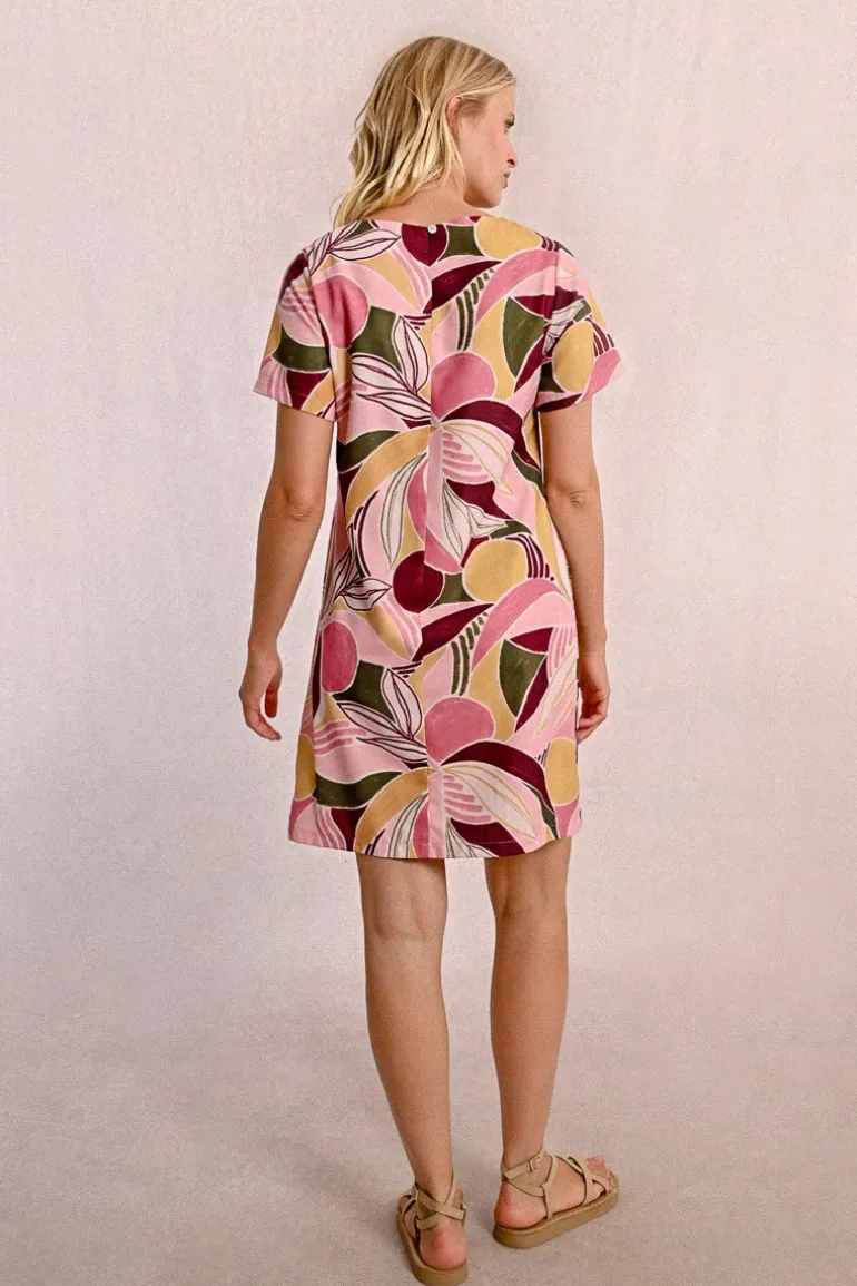 Robe t-shirt droite à imprimé