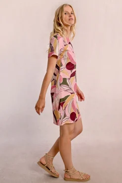 Robe t-shirt droite à imprimé