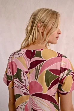 Robe t-shirt droite à imprimé
