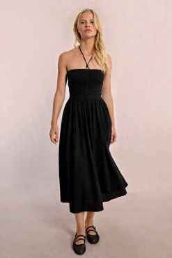 Robe type bustier à smock