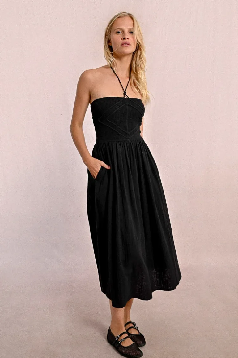Robe type bustier à smock