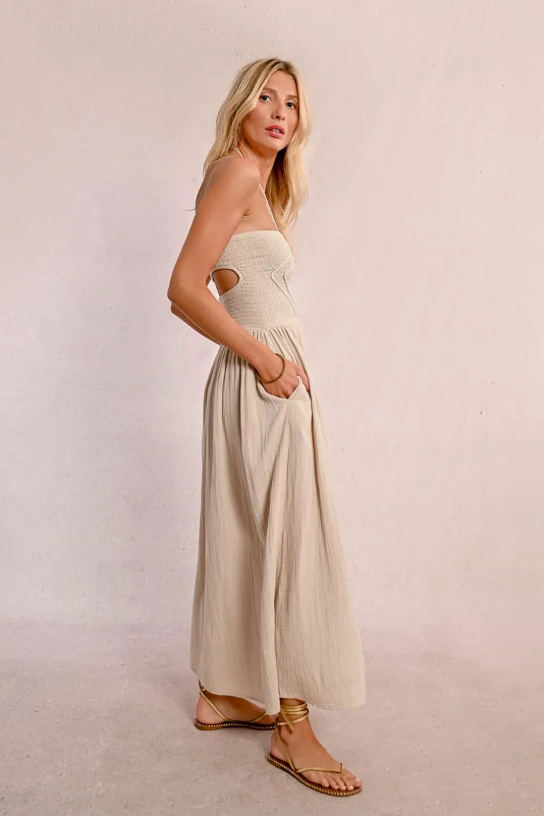 Robe type bustier à smock