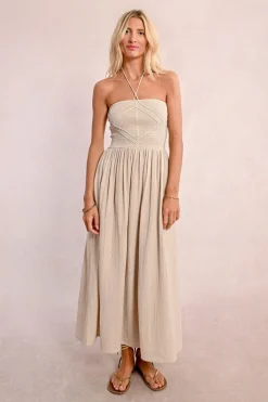 Robe type bustier à smock