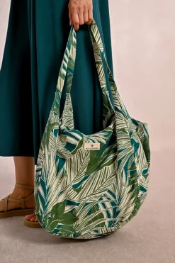 Sac cabas souple, imprimé végétal