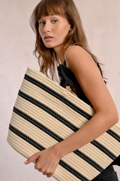 Sac panier rayé