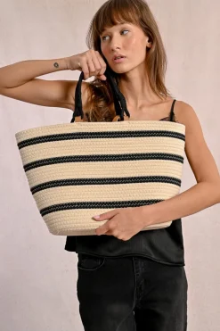 Sac panier rayé